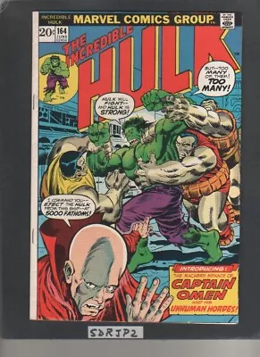 Buy INCREDIBLE HULK #164 (VF+) 1st CAPTAIN OMEN 1973 NICK FURY • 15.52£