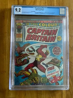 Buy Captain Britain #1 - Marvel Comics - 1976 - Cgc 9.2 - Inc Mask - White Pages • 310£