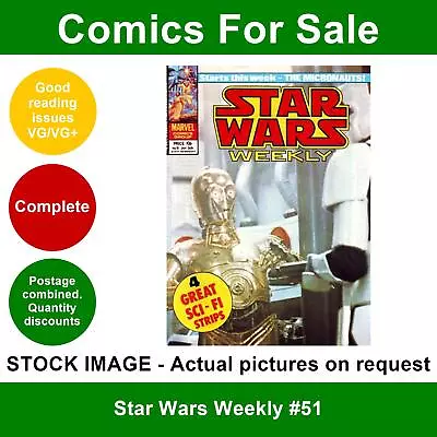 Buy Star Wars Weekly #51 Comic - VG/VG+ 24 January 1979 - Marvel UK - C-3PO Cover • 3.49£