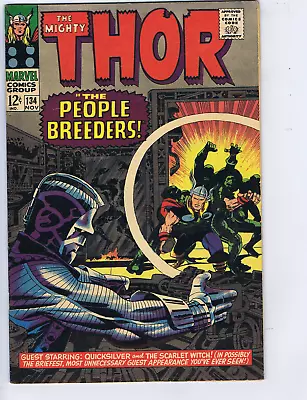 Buy Thor #134 Marvel 1966 '' The People Breeders ! '' SLIGHTLY RESTORED • 77.66£