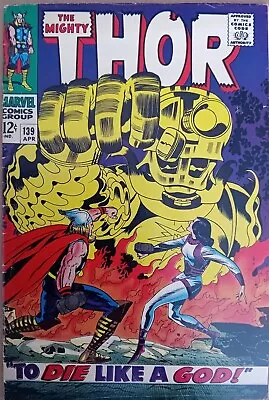 Buy Thor #139 - VG/FN (5.0) - Marvel 1967 - 12 Cents Copy - Kirby Art - Vs Ulik  • 15.99£