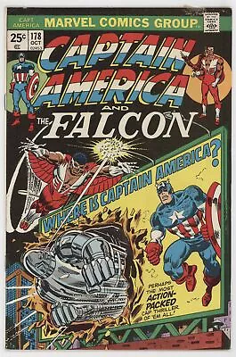 Buy Captain America 178 Marvel 1974 VG Ron Wilson Steve Englehart Falcon Lucifer • 5.13£