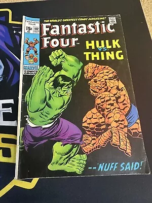 Buy 1971 Marvel Comics Fantastic Four #112 - Hulk VS. Thing • 89.31£