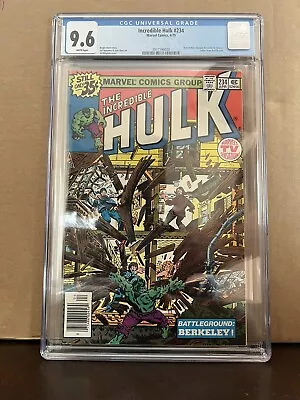 Buy Incredible Hulk #234 CGC 9.6 WP 1979 1st App Wendell Vaughn As Quasar Marvel Key • 62.12£