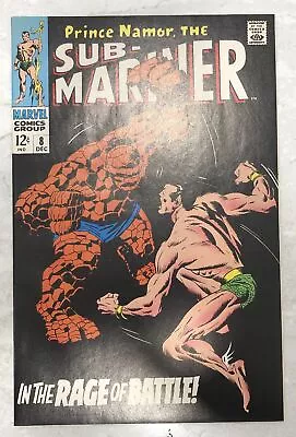 Buy SUB MARINER #8 Silver Age Marvel 1968 Sub Mariner Vs Thing Battle • 194.11£