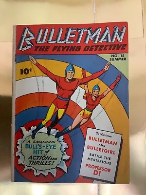 Buy Bulletman #15 FINE- 5.5  1946 ANIMAL CRUELTY PANEL 1ST BULLETDOG NEXT2LAST ISSUE • 225.22£