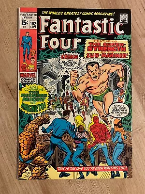 Buy Fantastic Four #102 - Sep 1970 - Vol.1 - Marvel - Bronze Age - Minor Key 6.5 FN+ • 15.53£