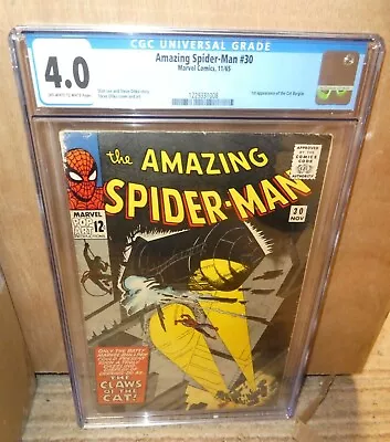 Buy Marvel Comics Amazing Spiderman 30 4.0 CGC 1st Appearance Cat Burglar • 84.99£