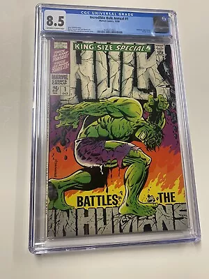 Buy Incredible Hulk King Size Annual 1 CGC 8.5 Iconic Steranko Inhumans Cover NICE! • 582.45£