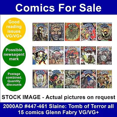 Buy 2000AD #447-461 Slaine: Tomb Of Terror All 15 Comics Glenn Fabry VG/VG+ • 26.99£