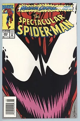 Buy SPECTACULAR SPIDER-MAN #203 VF/NM Maximum Carnage Pt 13 Unread Newsstand 1993 • 10.86£