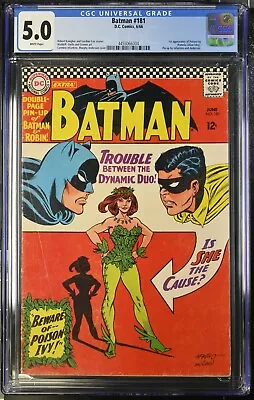 Buy Batman 181 CGC 5.0 WHITE PAGES 1st POISON IVY 1966 Carmine Infantino DC Comics • 660.12£