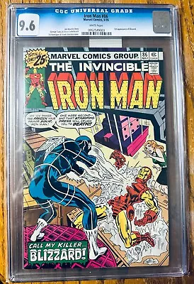 Buy Iron Man #86 CGC 9.6 WP 1976 Marvel Bronze Age (1st Appearance Of Blizzard) • 116.48£