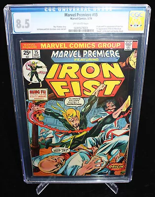 Buy Marvel Premiere #15 (CGC 8.5) Origin & 1st Appearance Of Iron Fist - 1974 • 232.89£