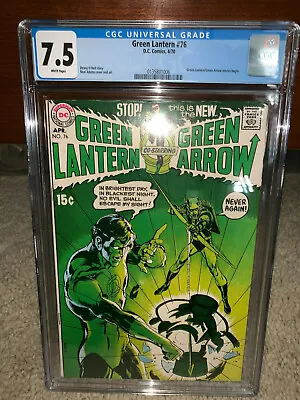 Buy Green Lantern #76 CGC 7.5 DC 1970 Neal Adams! White Pages! JLA Arrow! K10 136 Cm • 850.39£