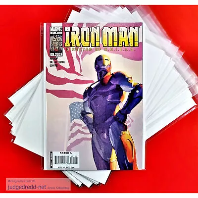 Buy Comic Bags ONLY Acid-Free Size17 Resealable For Modern Comics Eg Iron Man X 25 • 12.98£