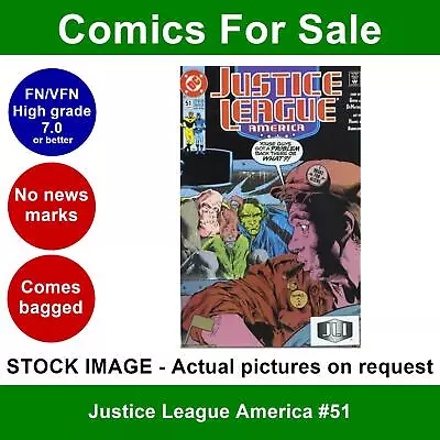 Buy DC Justice League America #51 Comic - FN/VFN Clean 01 June 1991 • 3.99£