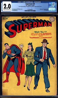 Buy Superman #30 CGC 2.0 DC 1944 1st Mr. Mxyztplk! Key Golden Age! P3 141 Cmm Bin • 772.73£