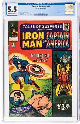 Buy Tales Of Suspense #68 CGC GRADED 5.5 -Kirby Cover/art 3rd RED SKULL App OWWhite • 72.22£