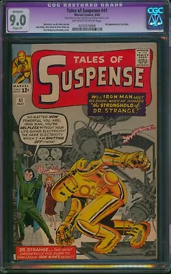 Buy Tales Of Suspense #41 ⭐ CGC 9.0 Restored ⭐ 3rd App Of IRON MAN! Marvel 1963 • 1,126.08£