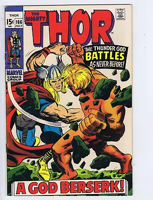 Buy Thor #166 Marvel 1969 2nd Appearance Of Adam Warlock In   A God Berserk !  • 77.66£