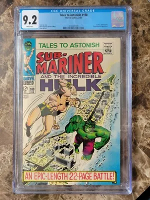 Buy Tales To Astonish #100 CGC 9.2 NM- 1968 Hulk Sub-Mariner WHITE Pages • 194.14£