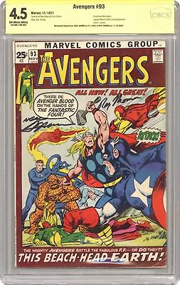 Buy Avengers #93 CBCS 4.5 SS Adams/Thomas 1971 23-0AE1106-025 • 112.61£