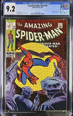 Buy Amazing Spider-Man #70 CGC NM- 9.2 1st Vanessa Fisk Cameo! Stan Lee Script! • 449.66£