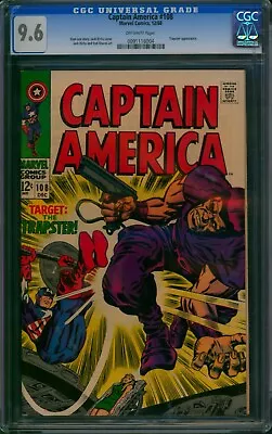 Buy Captain America #108 🌟 CGC 9.6 🌟 Trapster Appearance! Jack Kirby Comic 1968 • 221.33£