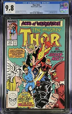 Buy Thor #412 1st Full App Of The New Warriors White Pages 1989 CGC 9.8 • 100.96£