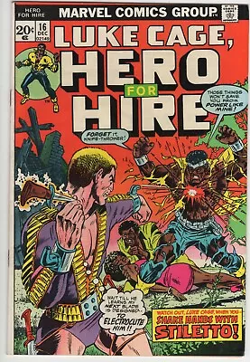 Buy Luke Cage Hero For Hire #16 (1973) 1st Appearance Of Stiletto FN+ • 7.76£