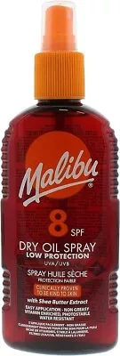 Buy Malibu Sun SPF 8 Non-Greasy Dry Oil Spray For Tanning With Shea Butter Extract, • 9.99£