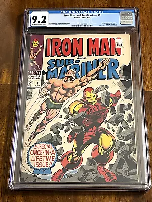 Buy Iron Man And Sub-mariner 1 Cgc 9.2 Silver Age Marvel Comics 1968 • 621.28£