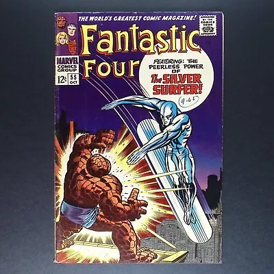 Buy Fantastic Four #55 | Marvel 1966 | Thing Vs. Silver Surfer | Jack Kirby | VG/FN • 93.36£