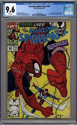 Buy Amazing Spider-man #345 Cgc 9.6 White Pages Marvel Comics 1991 • 42.71£