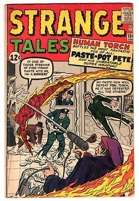 Buy Strange Tales #104 Very Good 4.0 Human Torch First Paste Pot Pete Kirby Art 1963 • 69.89£