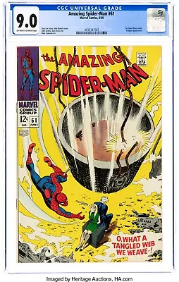 Buy Amazing Spider-Man #61 (1968) CGC 9.0 OW-WHITE PAGES - KEY 1st Gwen Stacy Cover! • 271.81£