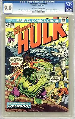 Buy Incredible Hulk #180 CGC 9.0 1974 0098415020 1st App. Wolverine (cameo) • 1,711.60£
