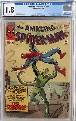Buy 🕸amazing Spider-man #20 Cgc 1.8*1965, Marvel*1st App. Scorpion*stan Lee*ditko🕷 • 267.92£