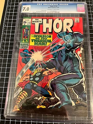 Buy The Mighty Thor #170 CGC Graded 7.0 1052583-WHITE TO WHITE  PAGES STAN LEE STORY • 77.66£