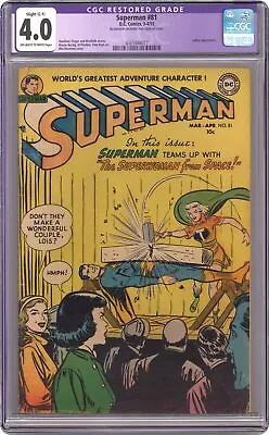 Buy Superman #81 CGC 4.0 RESTORED 1953 4365848017 • 116.49£