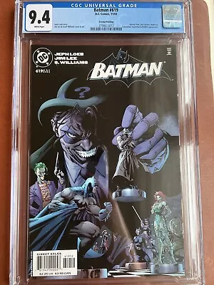 Buy Batman 619 CGC 9.4 White Pages 2nd Print Variant Lee Loeb Joker Hush SWEET • 31.12£