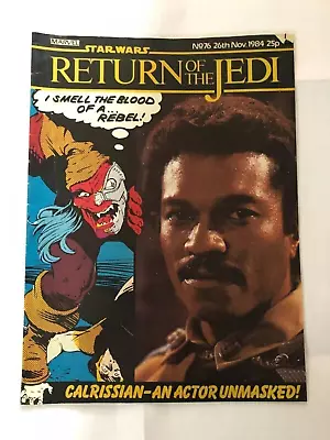 Buy STAR WARS RETURN OF THE JEDI #76 26th Nov 1984 Marvel Comic Weekly Magazine • 2.49£