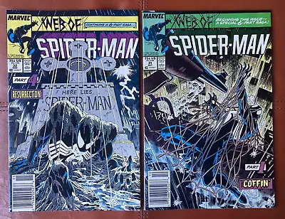 Buy Web Of Spider-Man 31/32 NEWSSTAND SET VF! Kraven’s Last Hunt Iconic Zeck Cover! • 38.82£