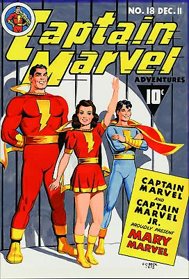 Buy Captain Marvel Adventures #18 Cover Recreation By C.C. Beck First Mary Marvel  • 15,532.17£
