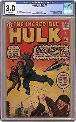 Buy Incredible Hulk #3 CGC 3.0 1962 4008039003 • 660.12£