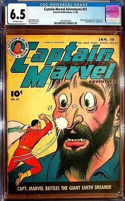 Buy Captain Marvel Adventures #52 (1946) - CGC 6.5 - Origin & 1st App. Of Sivana Jr. • 232.98£