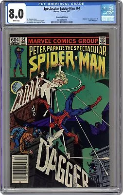 Buy Spectacular Spider-Man Peter Parker #64N CGC 8.0 Newsstand 1982 4318574011 • 112.61£