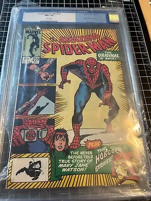Buy Amazing Spider-man #259 CGC 9.6 #0043335012 WHITE Pages, Mary Jane Origin Story • 77.66£