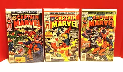 Buy Captain Marvel - Marvel Comics Lot - Bronze Age - 50, 51, 55 • 9.32£